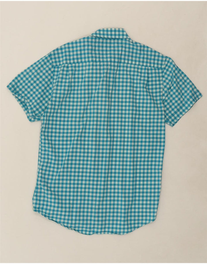 TOMMY HILFIGER Mens Modern Fit Short Sleeve Shirt Medium Blue Gingham Vintage Tommy Hilfiger and Second-Hand Tommy Hilfiger from Messina Hembry 