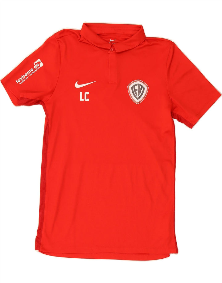 NIKE Mens Dri Fit Graphic Polo Shirt Medium Red Polyester Vintage Nike and Second-Hand Nike from Messina Hembry 