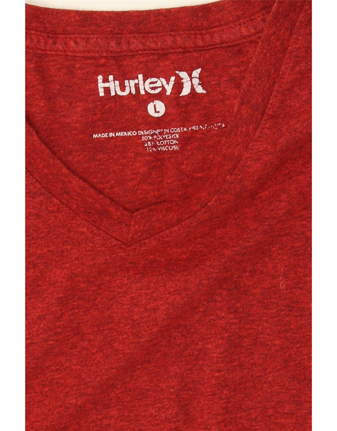 Hurley T-Shirt Homme Haut Large Rouge Moucheté Polyester