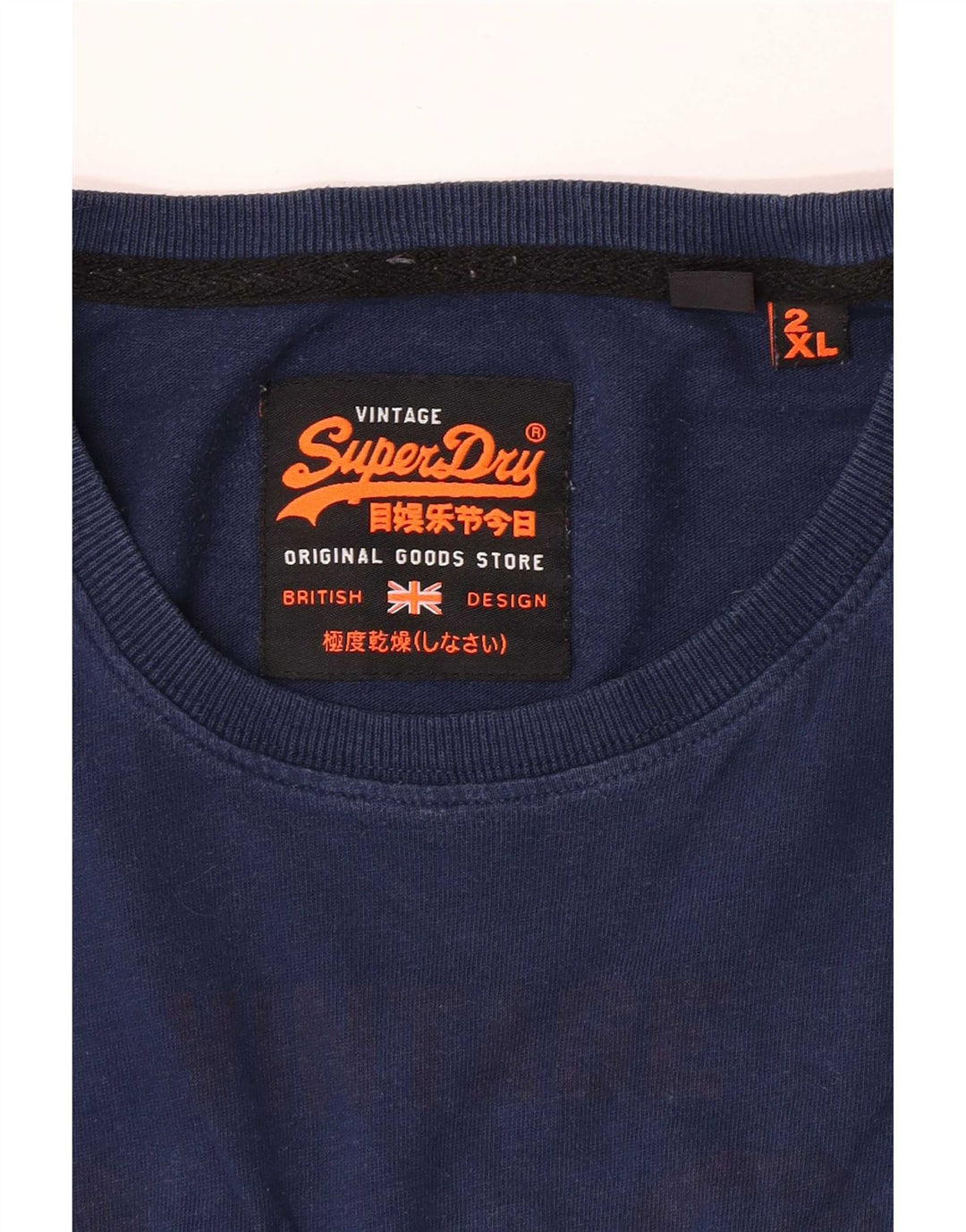 Superdry Haut Graphique Extra Slim Manches Longues 2XL Homme Bleu Colorblock