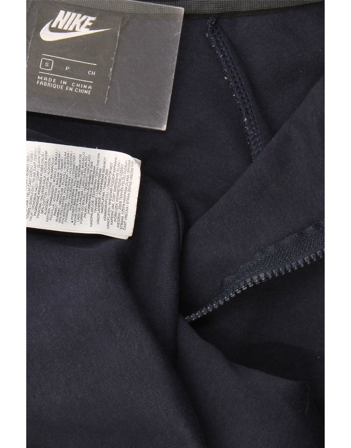 NIKE Mens Zip Hoodie Sweater Small Navy Blue Cotton