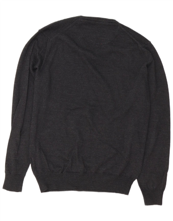Carrera Pull Col V Homme Gris Moyen Laine Mérinos