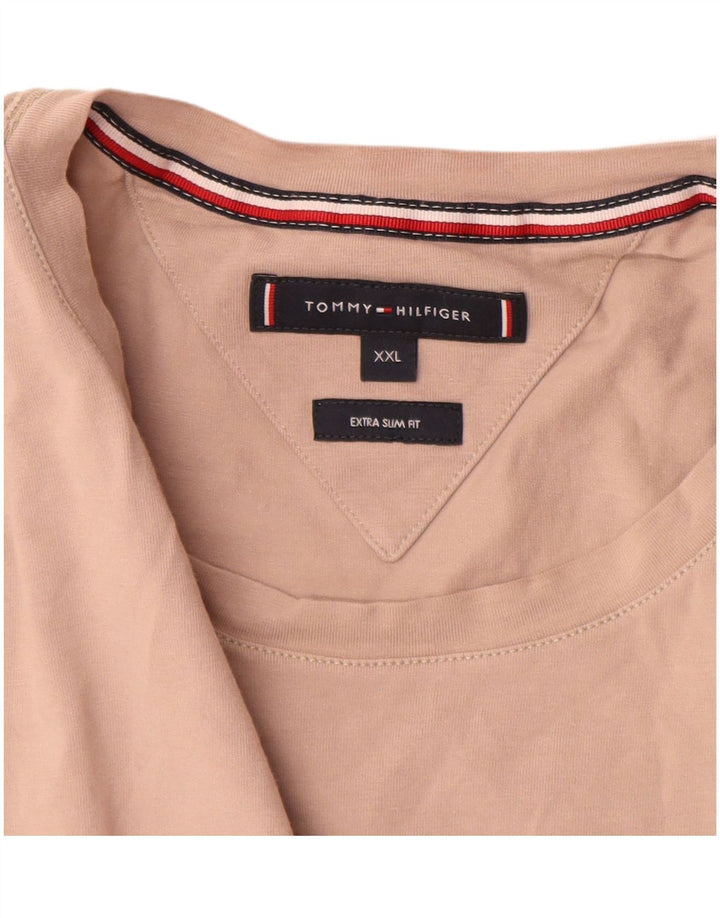 TOMMY HILFIGER T-Shirt Extra Slim Homme 2XL Coton Beige