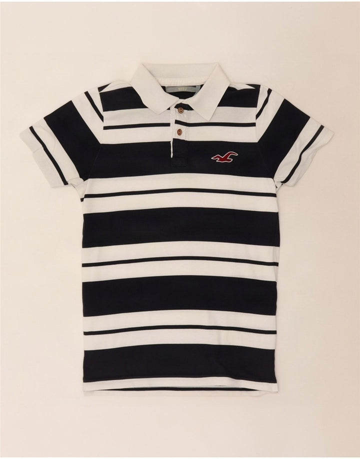 Hollister Polo Homme Bleu Marine Moyen Rayé Coton