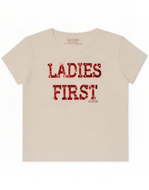 Guess T-shirt graphique pour femme UK 14 Large Blanc
