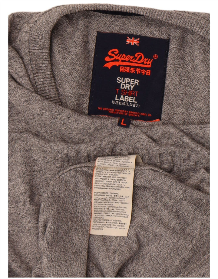 Superdry Haut graphique à manches longues pour hommes, grand coton gris