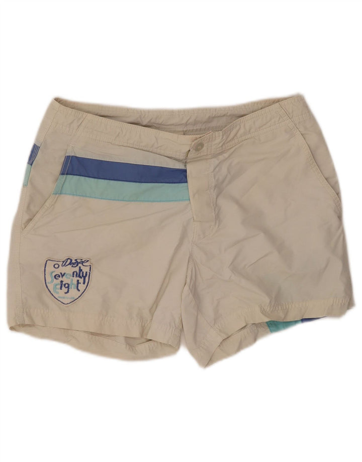 DIESEL Short de bain homme petit coton rayé blanc cassé