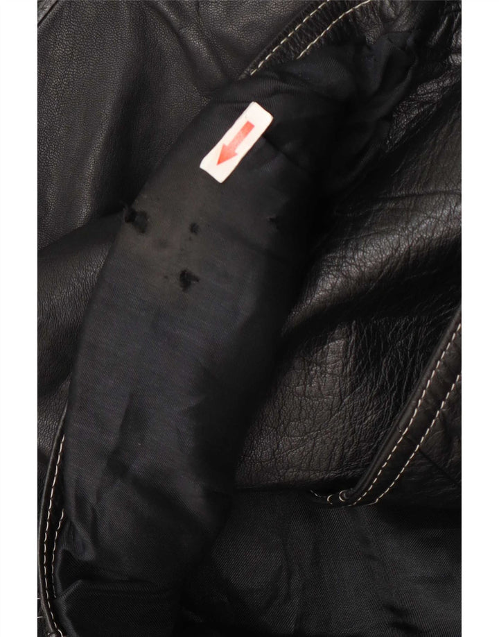 Veste en cuir motard femme vintage IT 48 XL Noir