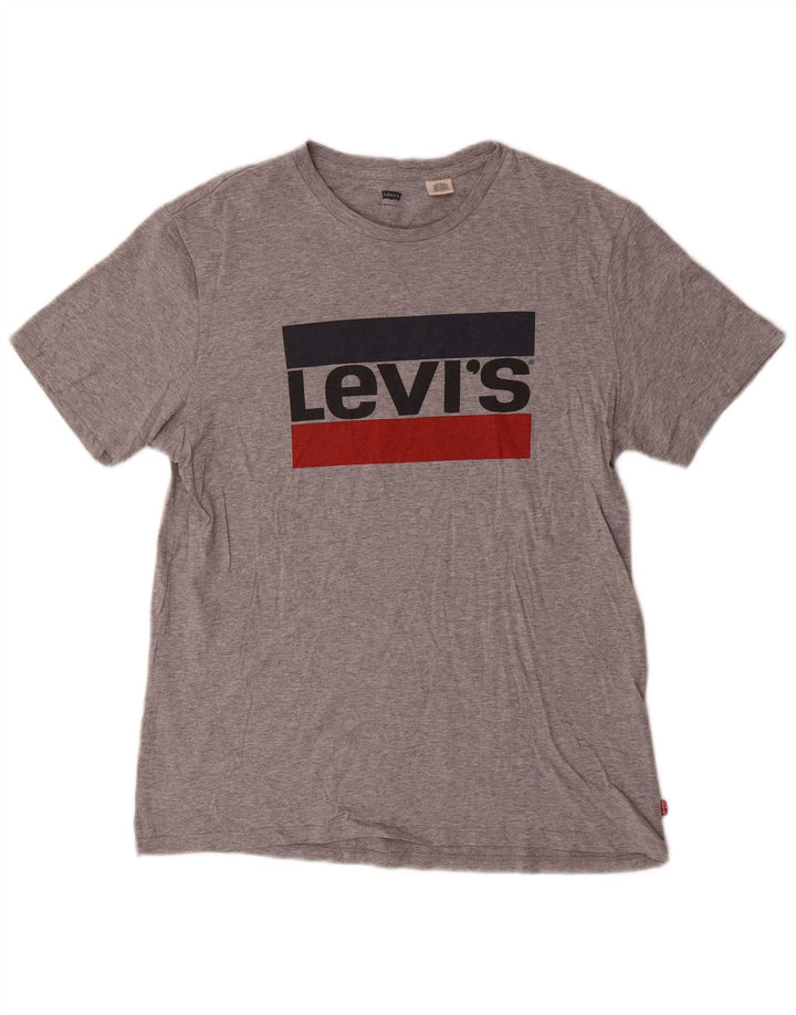 Levi's T-Shirt Graphique Homme Large Gris Moucheté