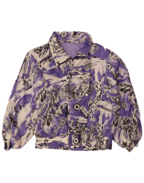 YASSA Veste de ski graphique pour femme UK 18 XL Violet Colourblock