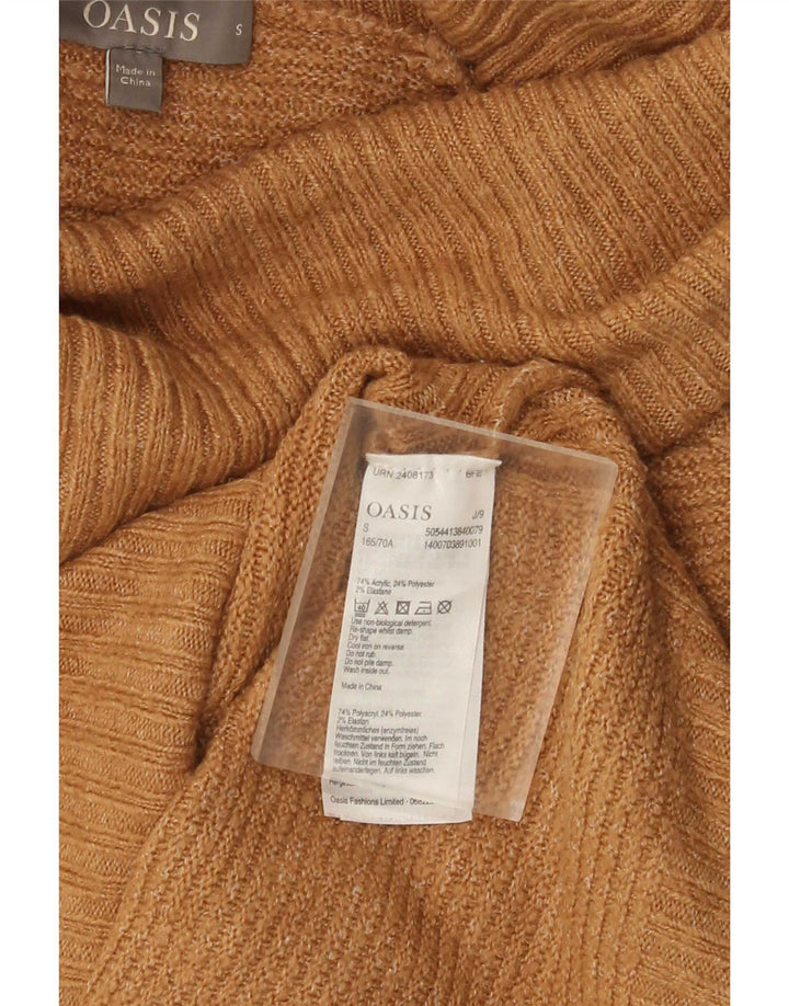Oasis Pull surdimensionné à col roulé pour femme UK 10 Petit Acrylique Beige