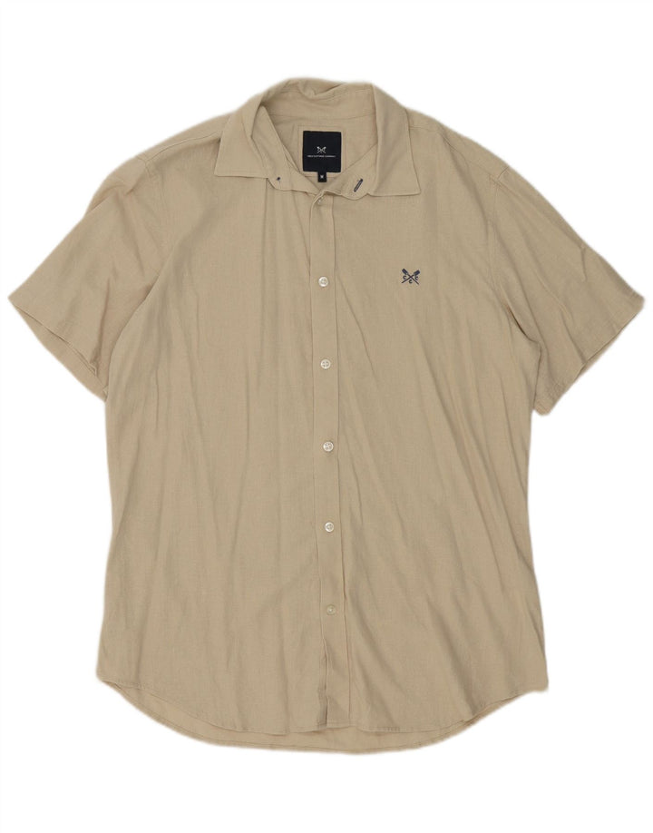 Crew Clothing Chemise Homme Lin Beige Moyen