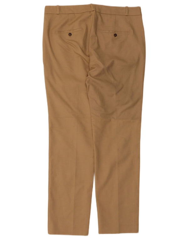 Zara Pantalon Chino Droit Femme EU 40 Moyen W30 L28 Coton Beige