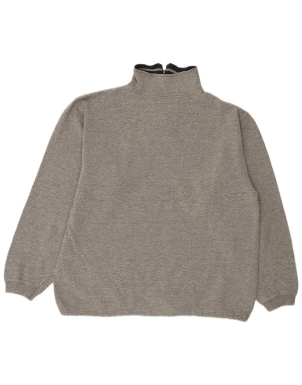 CHAMPION Sweat-shirt à col zippé pour homme, grand, gris, coton