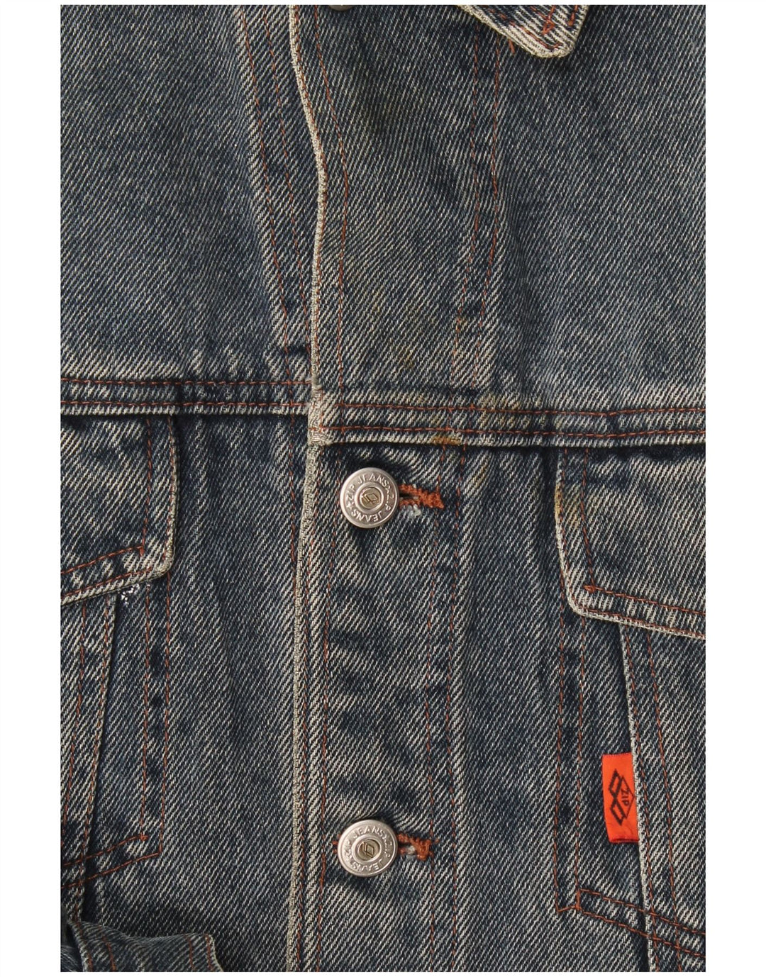 Veste en jean zippée pour homme UK 40 Large Bleu