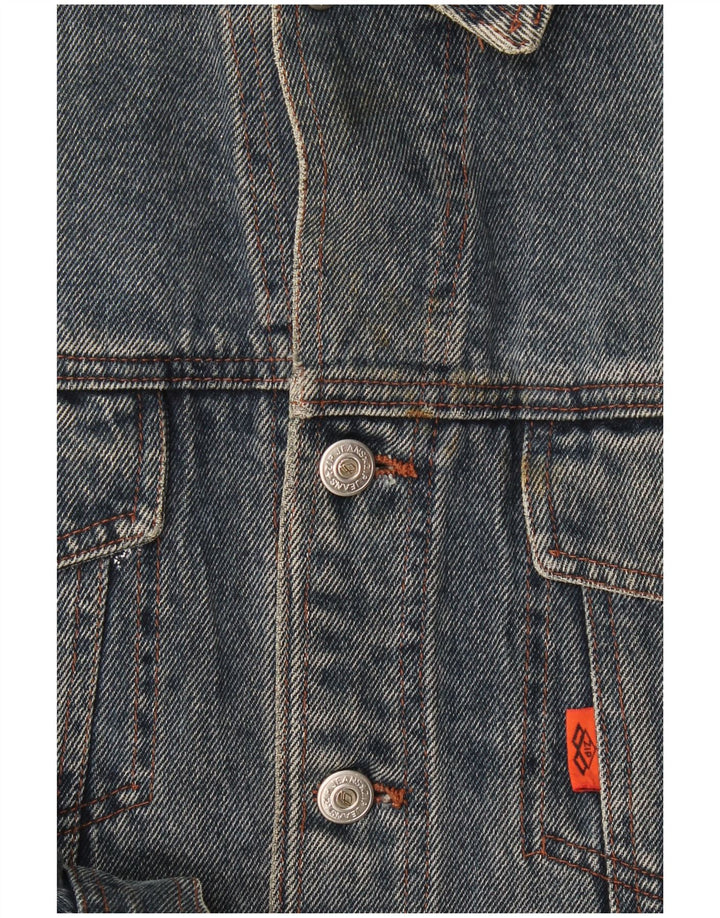 Veste en jean zippée pour homme UK 40 Large Bleu