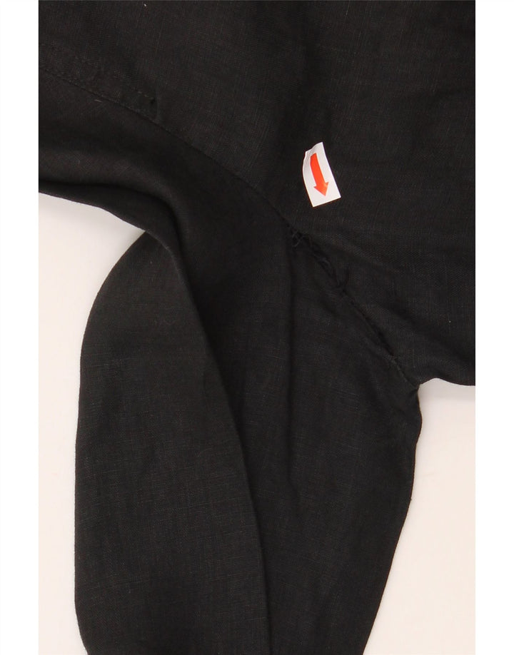 LUISA SPAGNOLI Chemisier surdimensionné pour femme UK 10 Petit lin noir