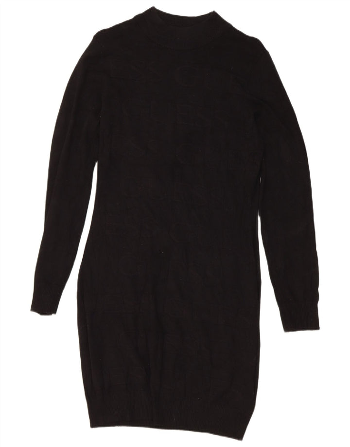 Guess Robe pull graphique pour femme UK 12 Medium Noir Viscose