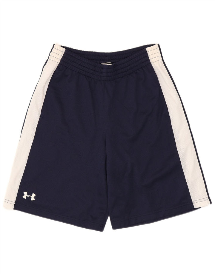 Under Armour Short de Sport Homme Petit Bleu Marine Colorblock Polyester