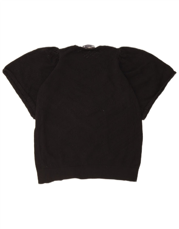 Marks & Spencer Pull ras du cou pour femme UK 10 Petit Noir Géométrique