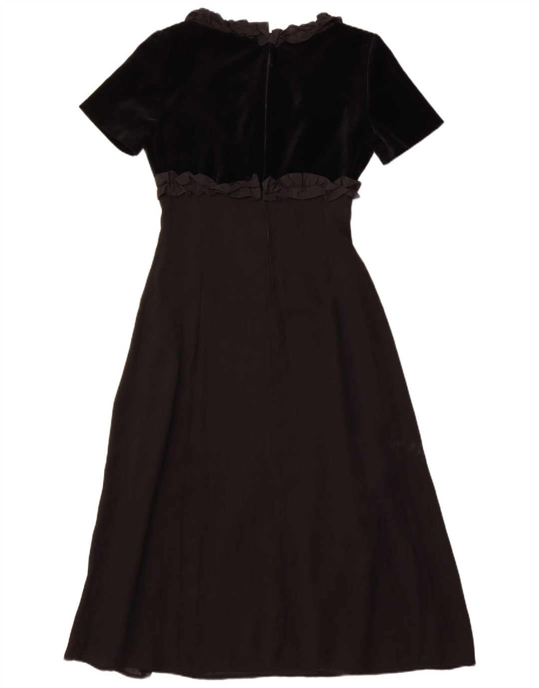 vintage Femmes Volants Avant Maxi Robe IT 42 Moyen Noir