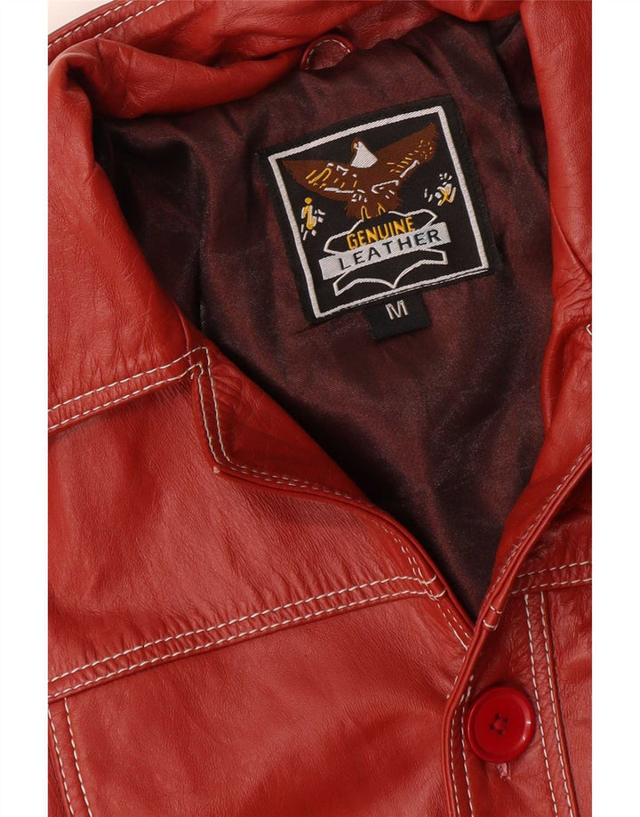 veste en cuir femme vintage UK 38 Rouge moyen
