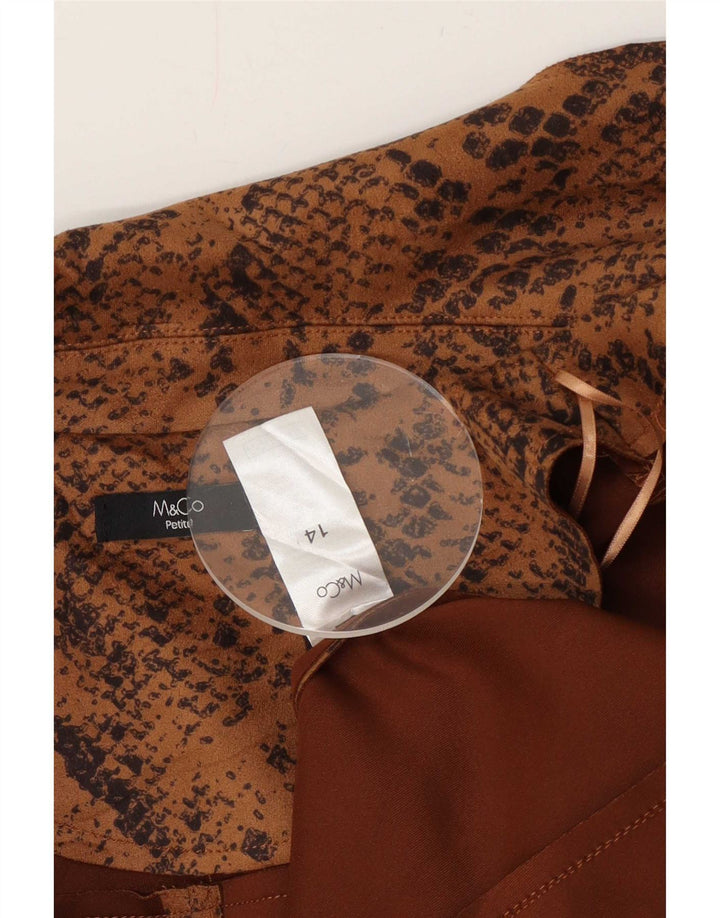 M&Co Veste blazer ouverte petite pour femme UK 14 Large Marron Polyester