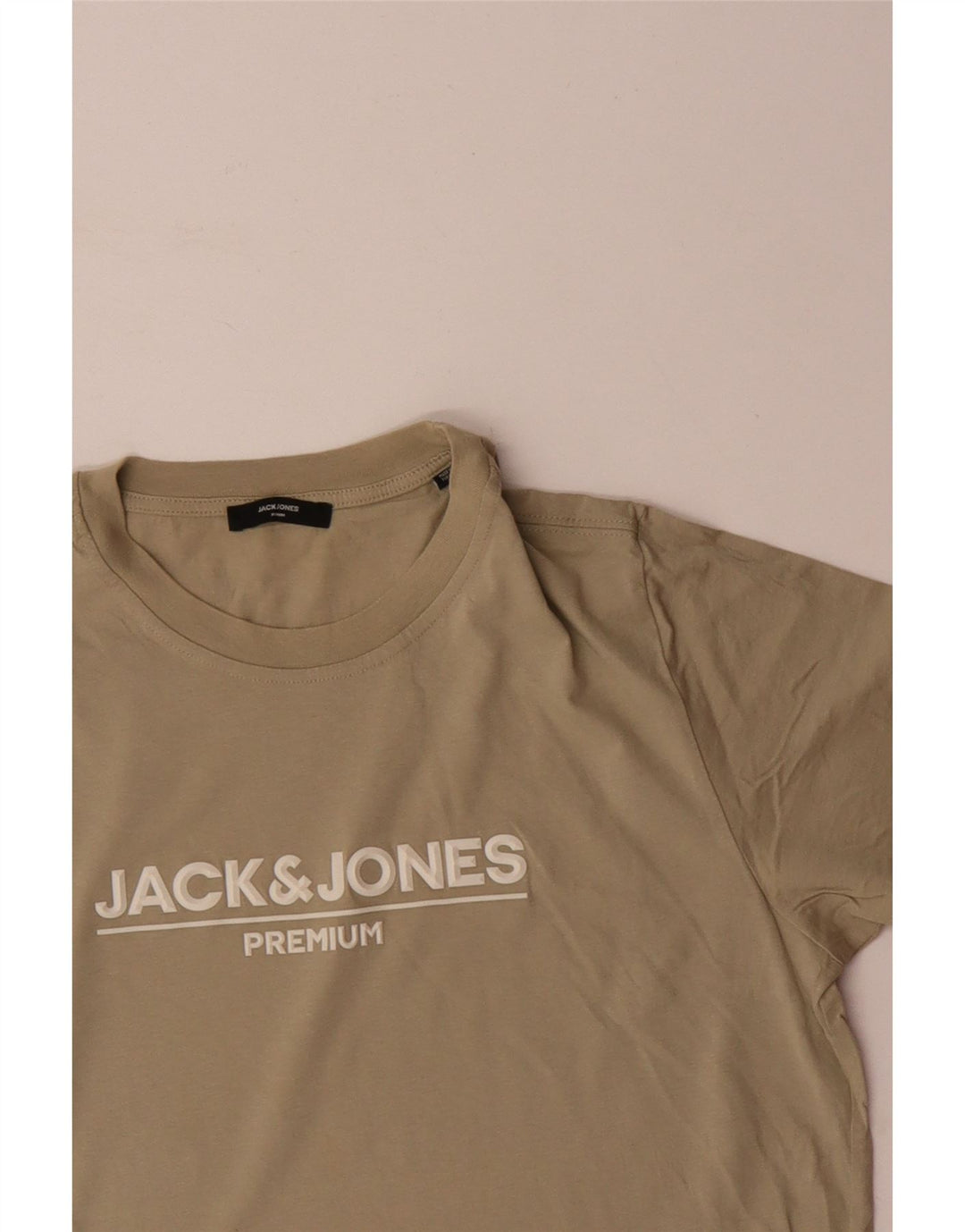 JACK & JONES T-Shirt Graphique Homme Beige Moyen Coton