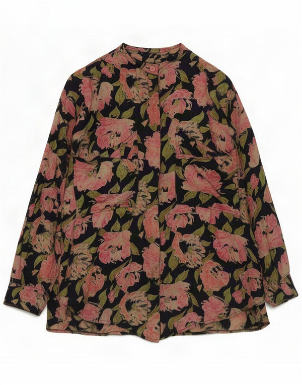 Chemisier surdimensionné pour femme Vintage UK 18 XL Floral multicolore