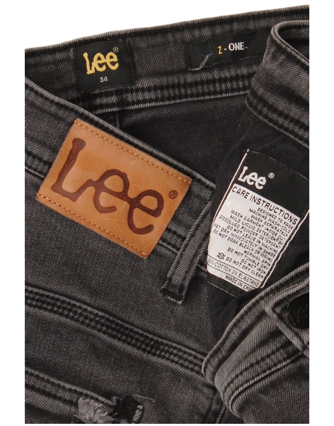 Lee Jean skinny effet vieilli W34 L30 gris coton
