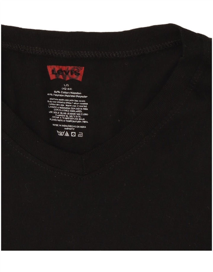 Levi's T-Shirt Femme Top EU 42/44 Large Noir Coton