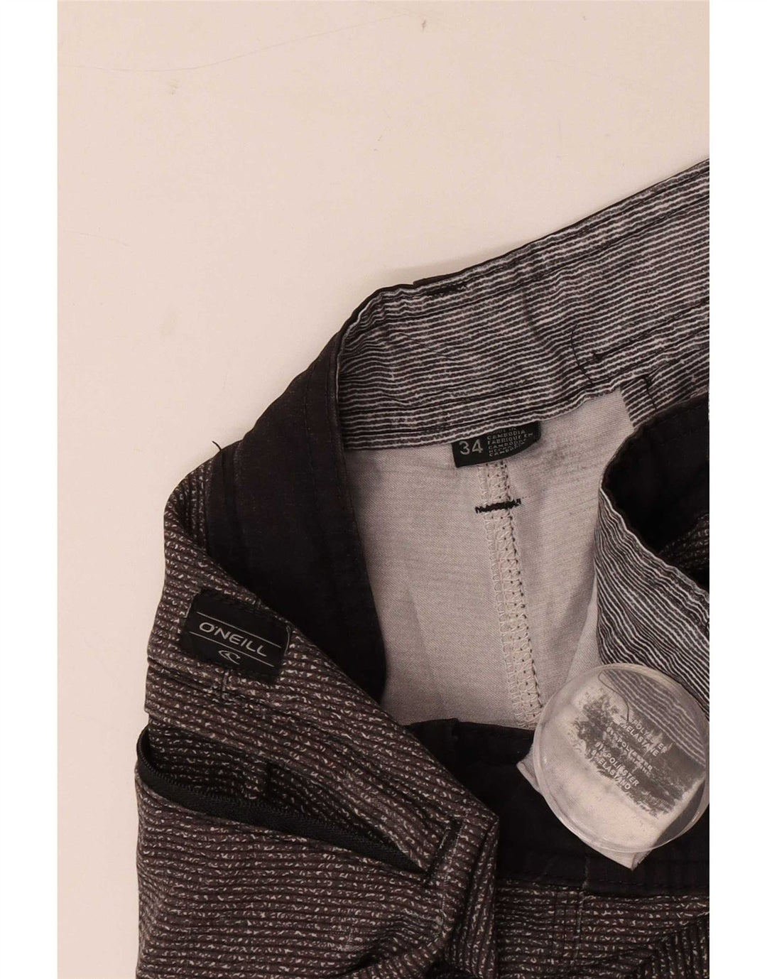 O'Neill Short Chino Homme W34 Large Gris Rayures Polyester