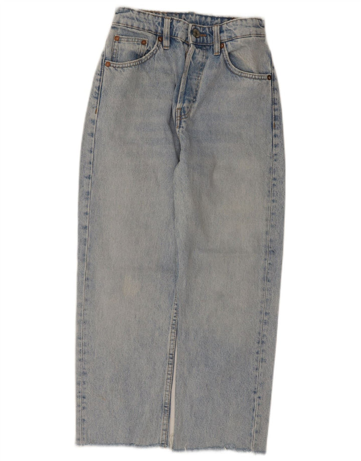 Zara Femme Jean Droit W24 L24 Bleu Coton
