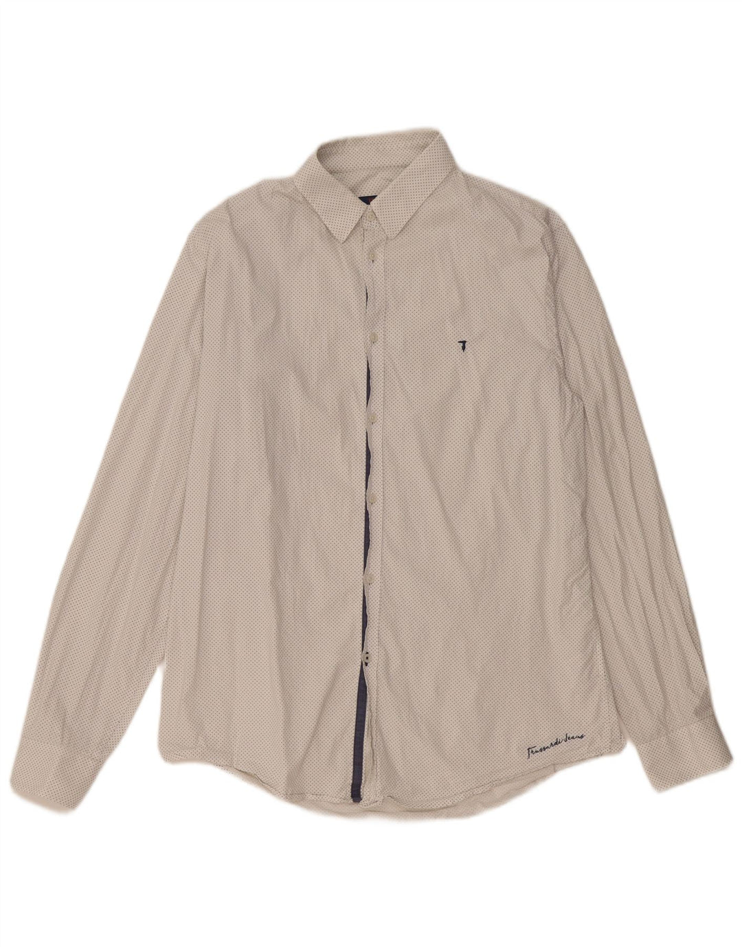 Trussardi Jeans Chemise Slim Fit à Motif Abstrait Coton Blanc Moyen |