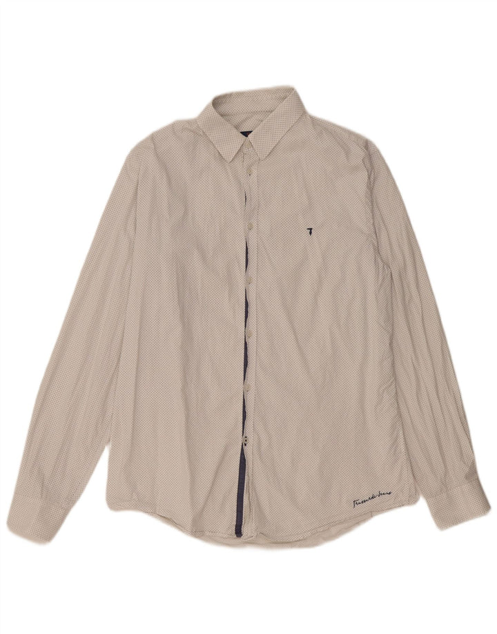 Trussardi Jeans Chemise Slim Fit à Motif Abstrait Coton Blanc Moyen |