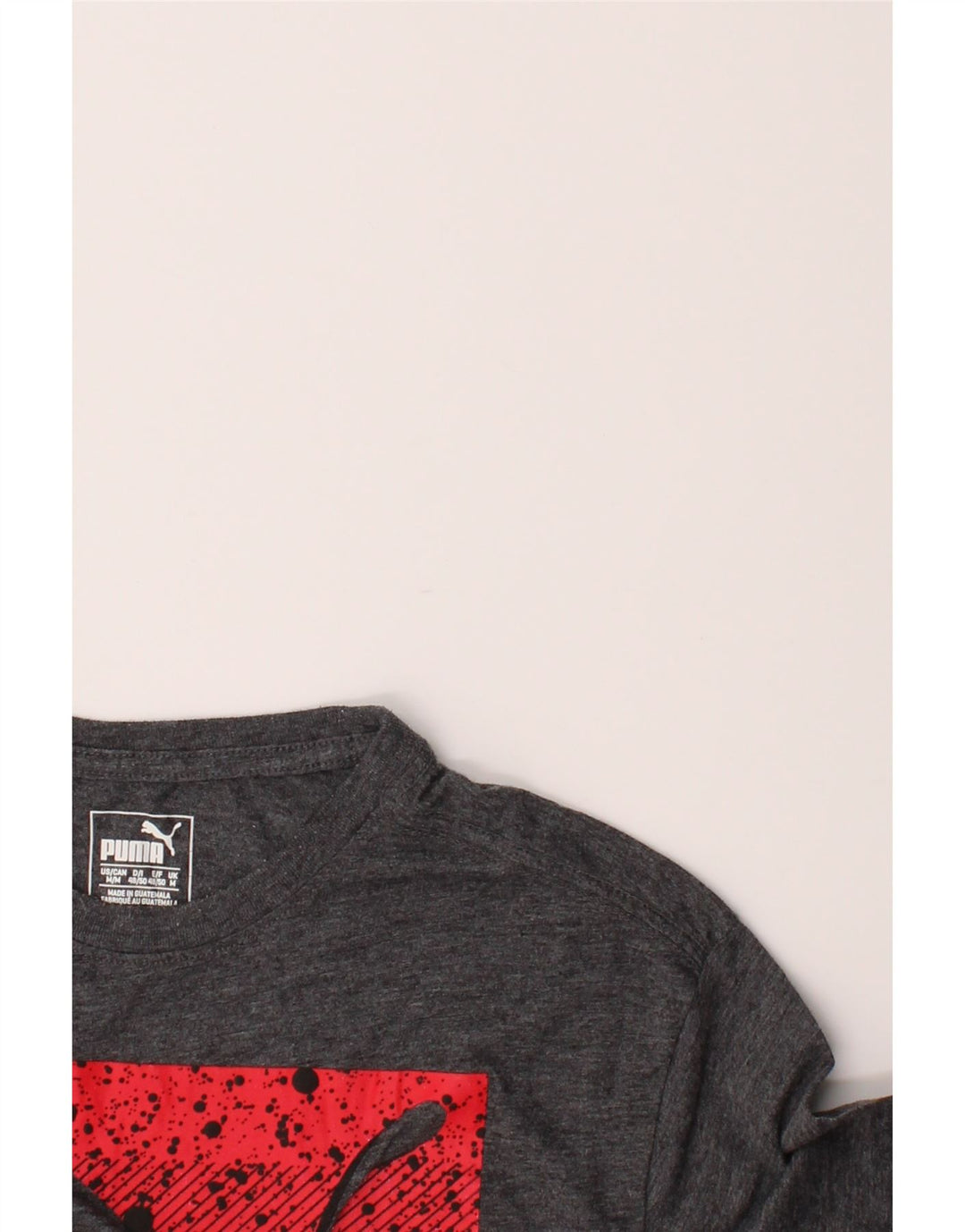 PUMA Mens Graphic T-Shirt Top Medium Grey Polyester Vintage Puma and Second-Hand Puma from Messina Hembry 