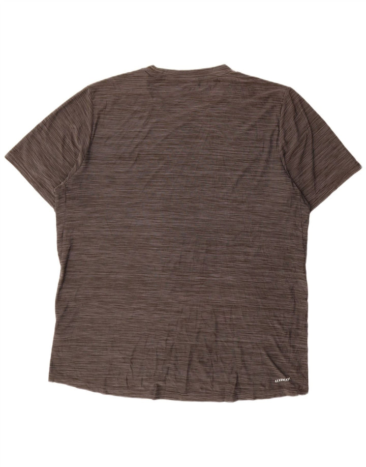Adidas Hommes Aeroready T-Shirt Haut Grand Gris Moucheté Polyester