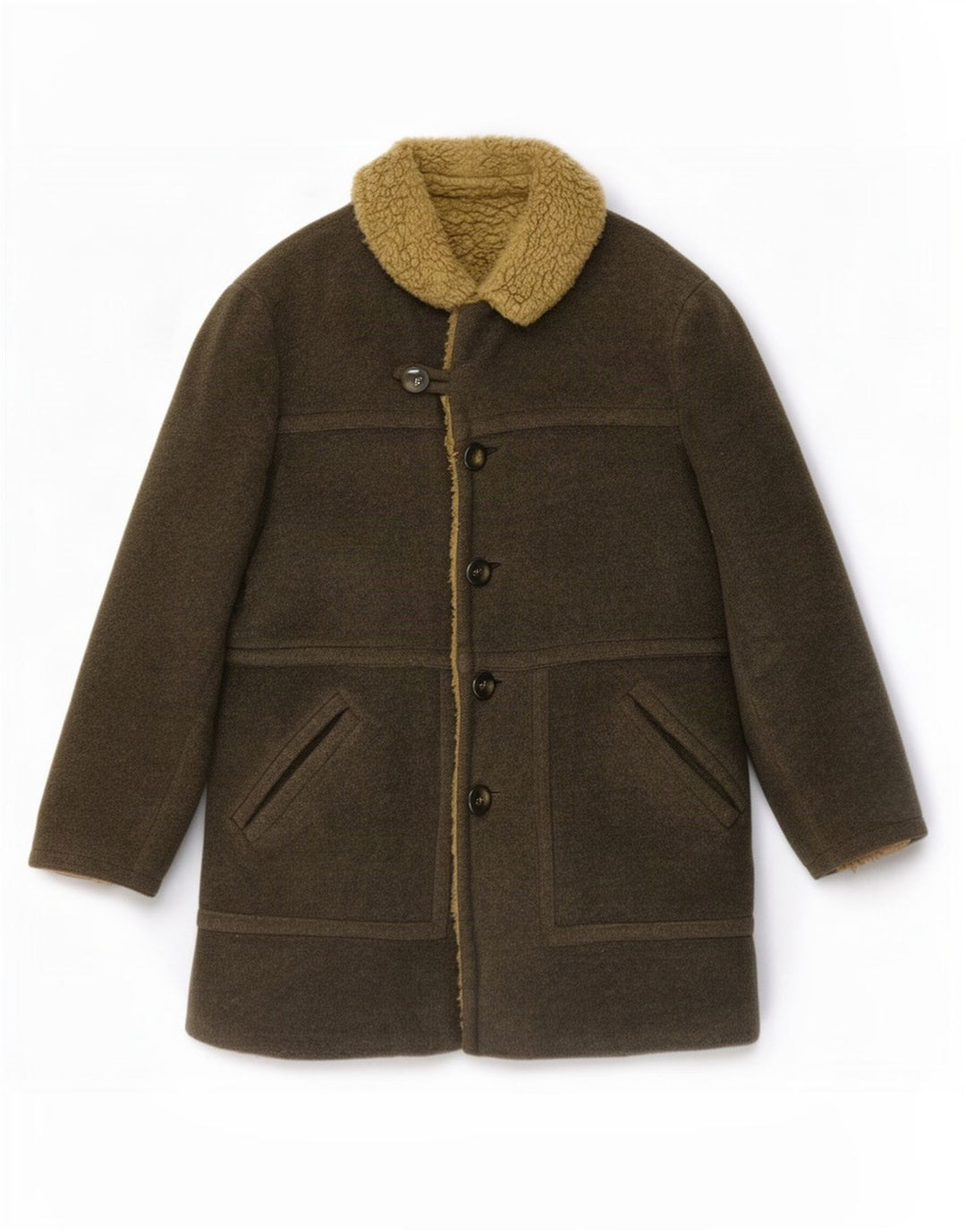 Anfor Manteau Sherpa Femme UK 14 Large Kaki