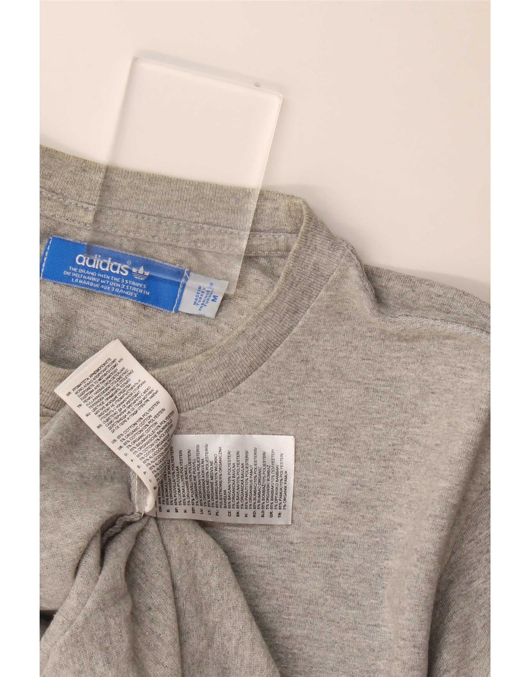 Adidas T-Shirt Graphique Homme Gris Moyen Coton