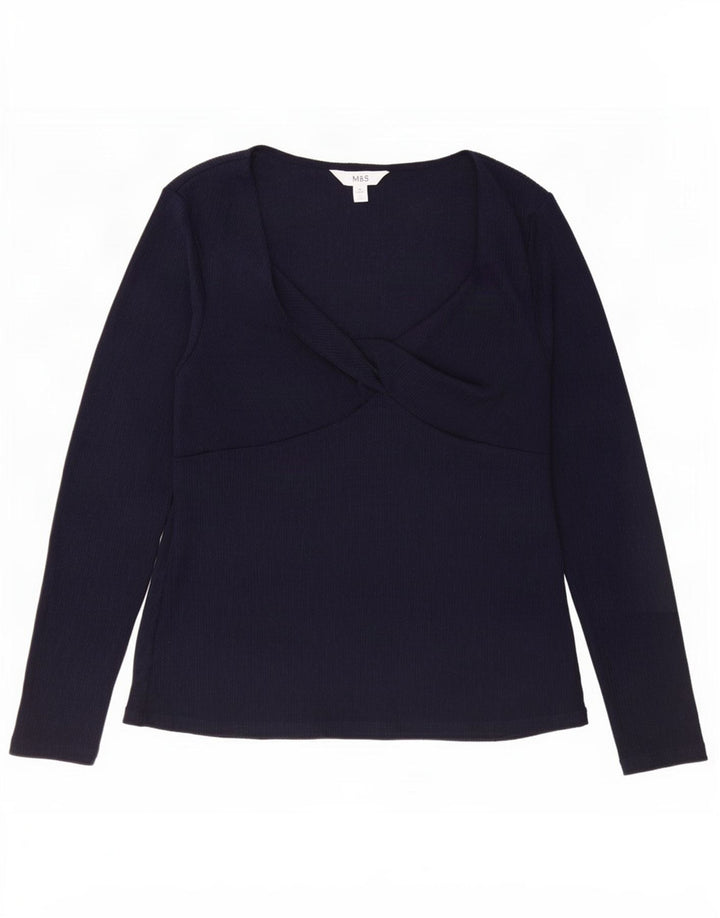 Marks & Spencer Chemisier à manches longues pour femme UK 16 Large Bleu marine