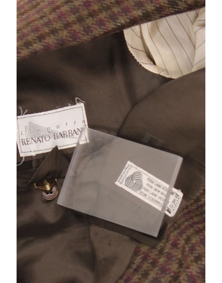 RENATO BARBANO Veste Blazer 2 Boutons pour Homme UK 40 Grand Carreau Marron