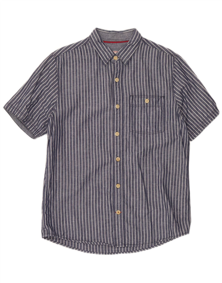 Chemise à Manches Courtes Homme Fat Face Petit Coton Rayé Bleu