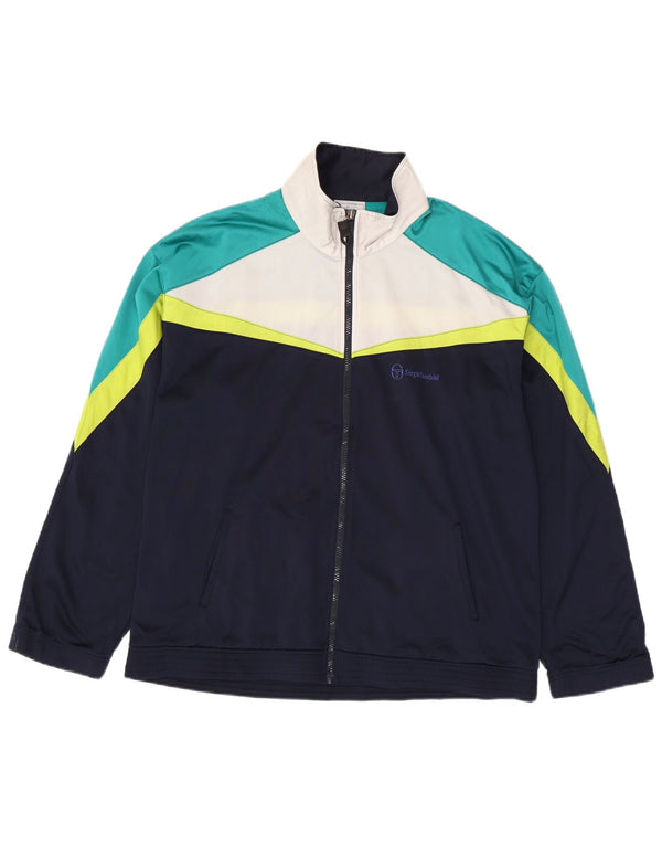 Sergio Tacchini Veste de survêtement pour homme XL Bleu marine Colourblock