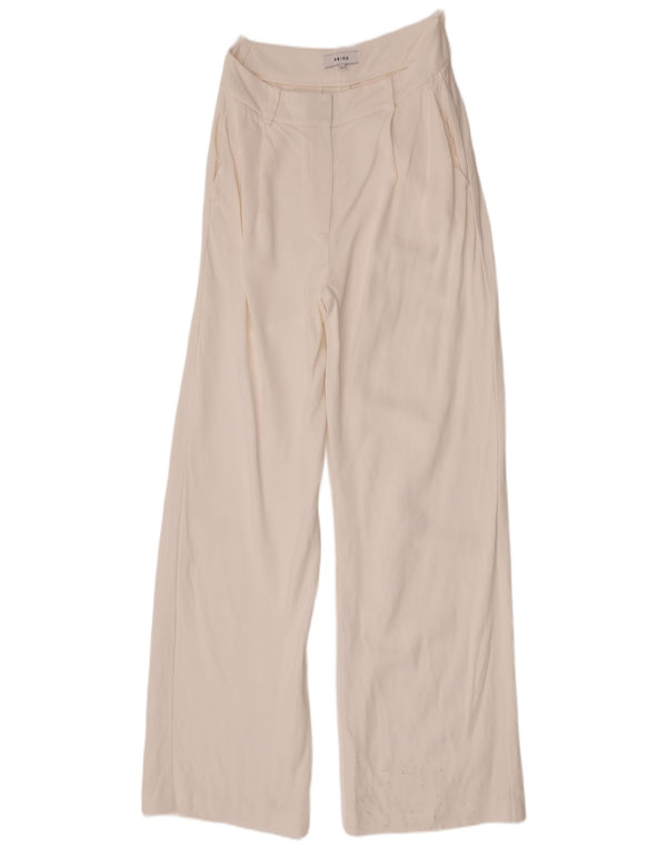 Reiss Pantalon décontracté à jambe large pour femme UK 10 Small W28 L33 Blanc