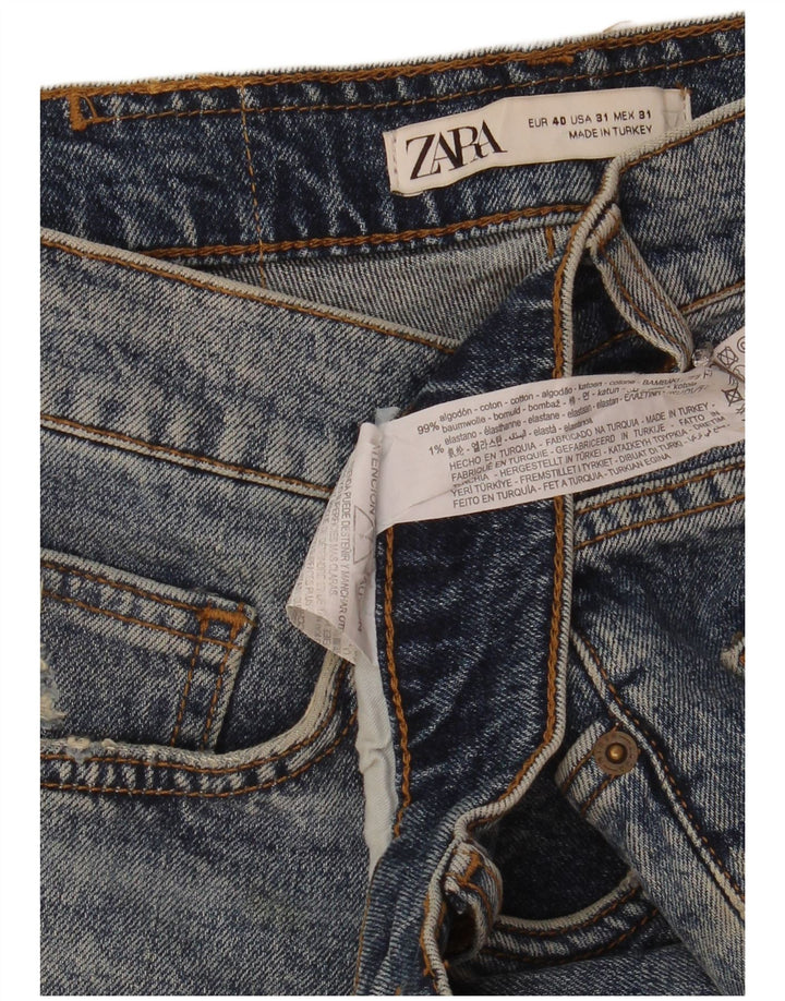 Zara Short en jean vieilli pour homme EU 40 Medium W31 Bleu Coton