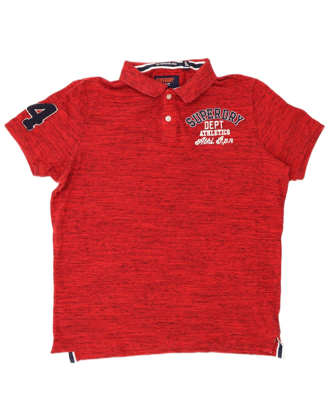 SUPERDRY Polo Graphique Homme 3XL Rouge Moucheté Coton