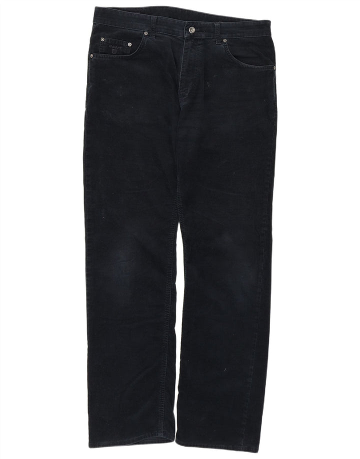 GANT Pantalon Jason Regular Fit en velours côtelé pour homme W36 L34 Bleu marine en coton