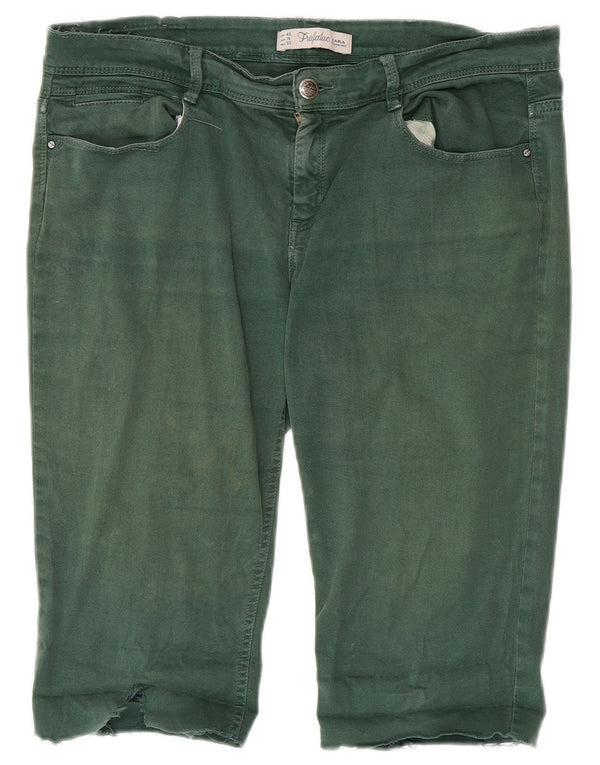 Zara Femme Trafaluc Bermuda Denim Short EU 42 Large W32 Vert