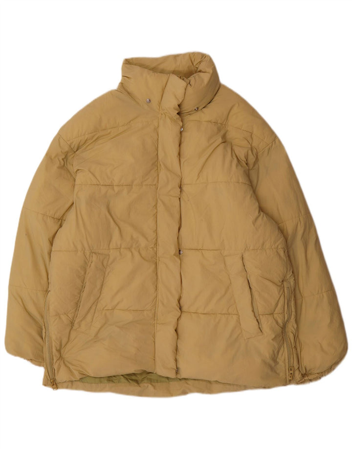 ZARA Veste matelassée surdimensionnée pour femme UK 14 Polyester beige moyen