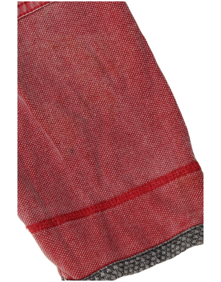 Fat Face Sweat-shirt à col zippé pour homme en coton rouge Taille S